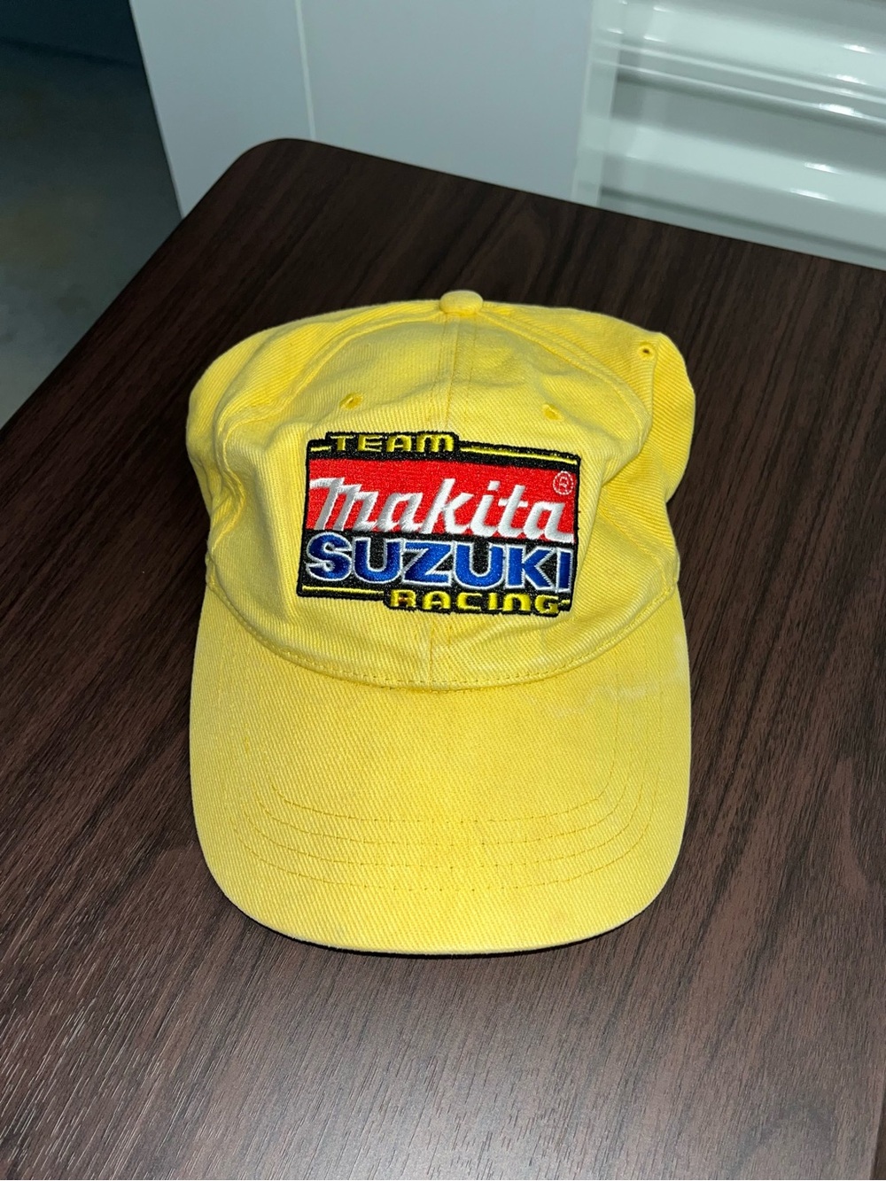 Team Makita Suzuki Racing Hat Cap Yellow Fitted Bridgestone Motocross Vintage